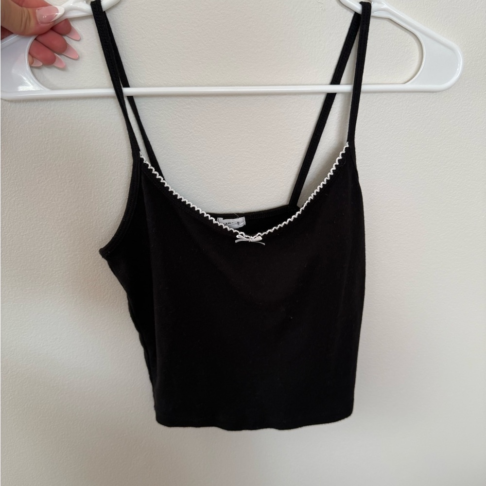Garage Black Camisole with White Trim